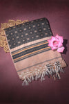 Bhoomi-Pure Tussar Silk Cotton Beige and Black