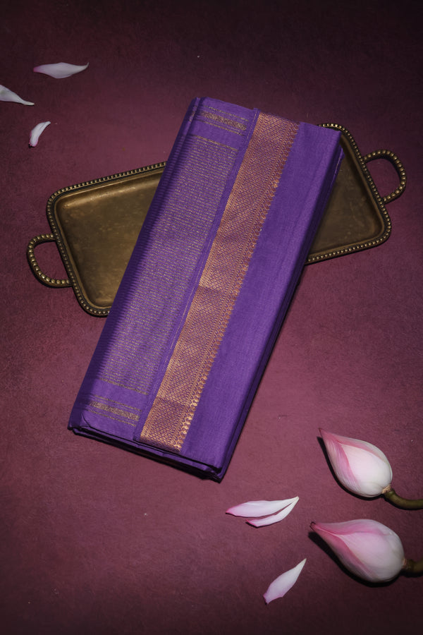 Mangalgiri cotton with Nizam Border- Lavender