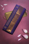 Violet Mangalgiri Cotton Saree with Broad Gold Nizam Border