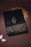 Chanderi silk cotton - block printed in gold and silver Motifs