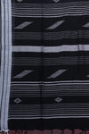 The Manipuri butta saree - Black and Cotton silver