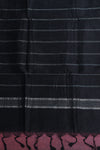 Mangalgiri Silk- Black With silver Nizam border