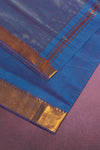Blue Mangalgiri Cotton Saree with Broad Gold Nizam Border