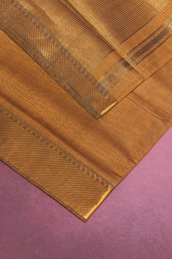 Mangalgiri cotton with Nizam Border Broad Gold- Mustard gold
