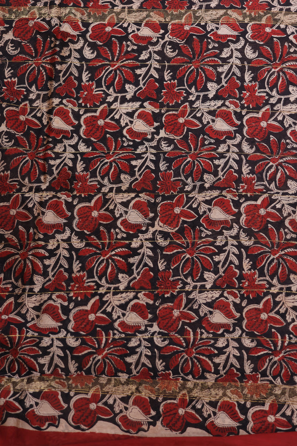 Maheshwari silk cotton - Rusty red