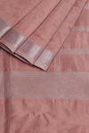 Mangalgiri Silk - Peach cream with silver nizam border