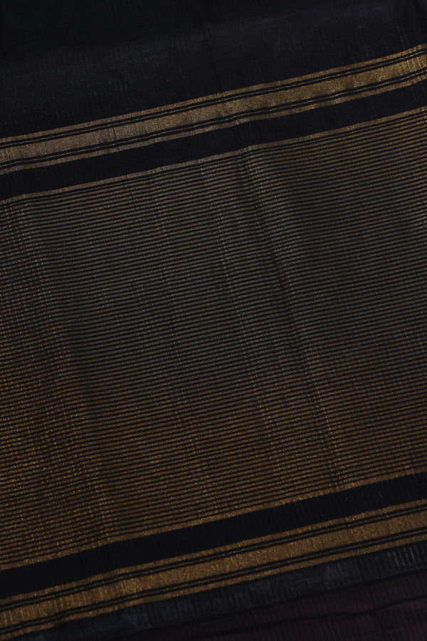 Mangalgiri Silk Black with Gold nizam border