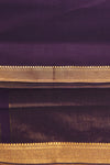 Purple Mangalgiri Cotton Saree with Broad Gold Nizam Border