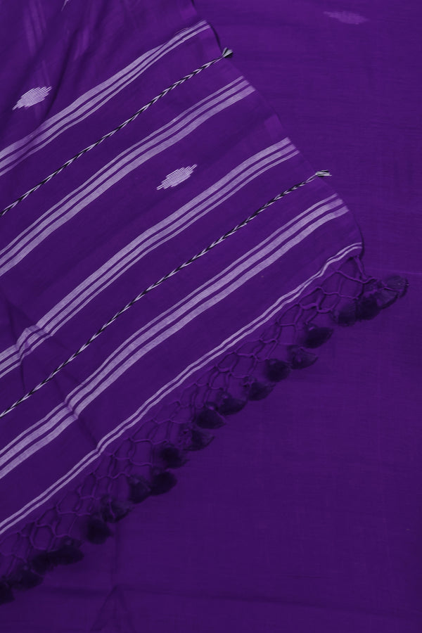 Purple Jamdani cotton with khesh