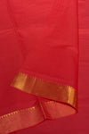 Tomato Red Mangalgiri Cotton Saree with Broad Gold Nizam Border