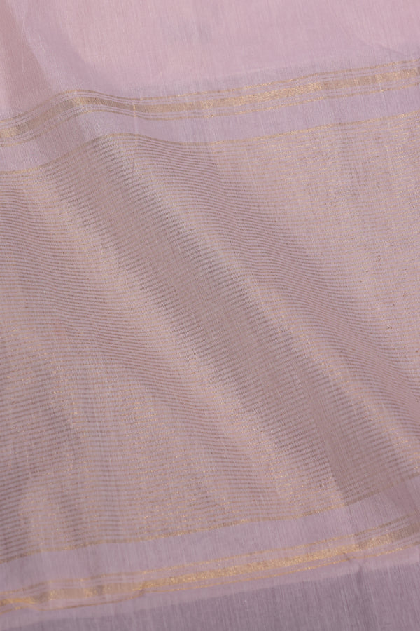 Mangalgiri cotton with Nizam Border Broad Gold- Creamy Beige