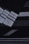 The Manipuri butta saree - Black and Cotton silver