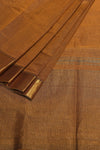 Mangalgiri Cotton Saree with Broad Gold Nizam Border- Mustard brown
