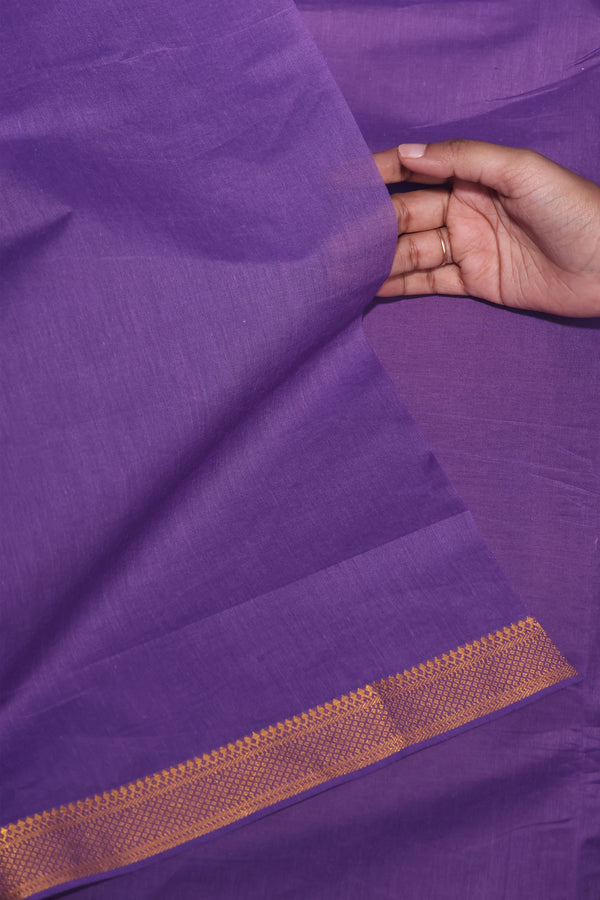 Mangalgiri cotton with Nizam Border- Lavender