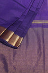 Violet Mangalgiri Cotton Saree with Broad Gold Nizam Border