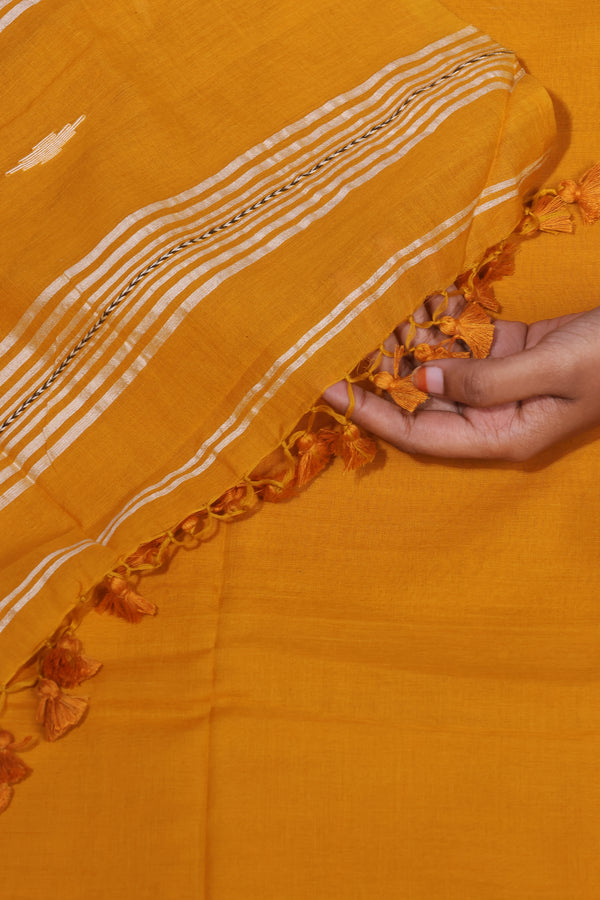 Yellow Jamdani cotton with Khesh