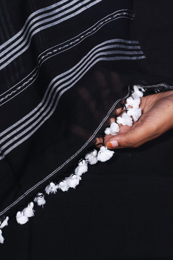 Black Jamdani cotton with Khesh