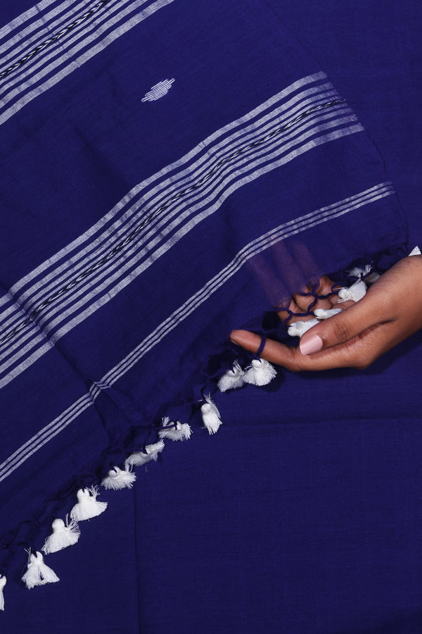 Royal Blue Jamdanicotton with khesh