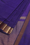 Violet Mangalgiri Cotton Saree with Broad Gold Nizam Border