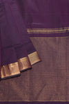 Purple Mangalgiri Cotton Saree with Broad Gold Nizam Border