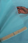 Mangalgiri cotton with Nizam Border- Teal Blue