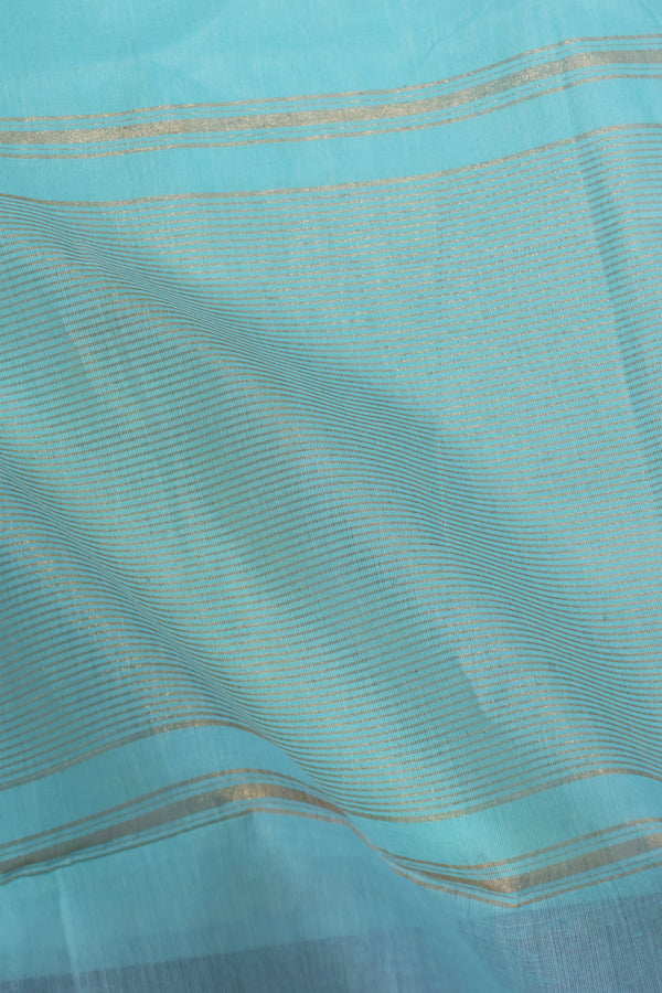 Mangalgiri cotton with Nizam Border- Teal Blue