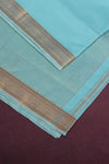 Mangalgiri cotton with Nizam Border- Teal Blue