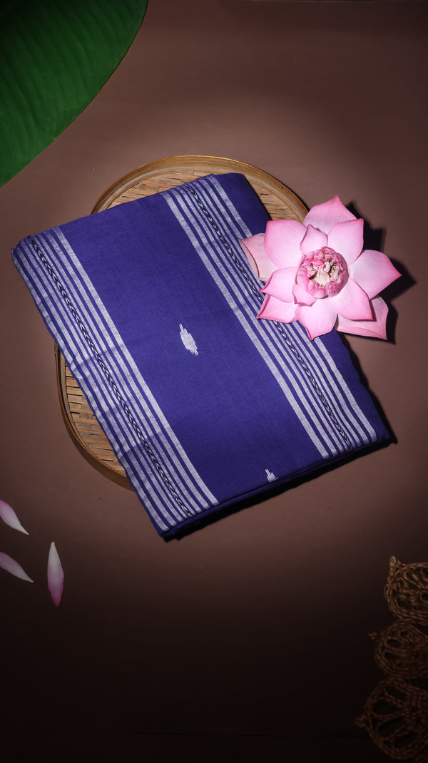 Royal Blue Jamdanicotton with khesh