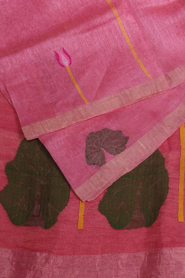 The Goddess pink lotus linen muslin silk