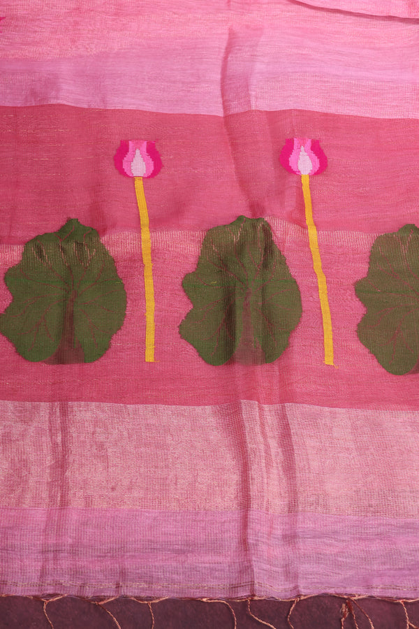 The Goddess pink lotus linen muslin silk