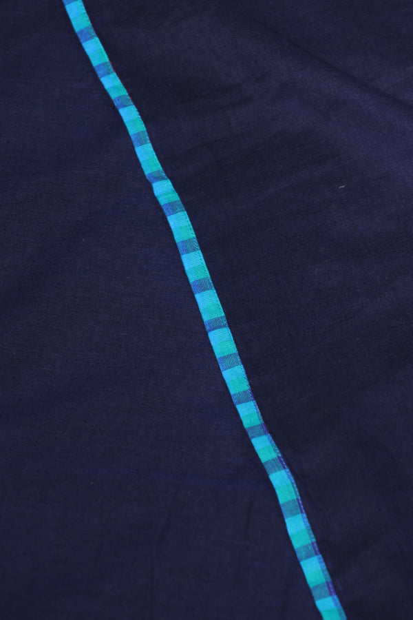 H.O.T curated- The navy blue drama - Red reverse border - Gajapathy Appliqué.