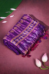 Purple Matka silk with Benarasi woven Anchal