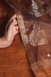 Tamra Tara - copper brown matka- Muslin pure silk
