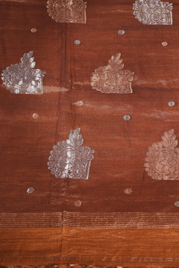 Tamra Tara - copper brown matka- Muslin pure silk