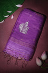 Lavender Matka Muslin jamdani - pure silk with silk mark