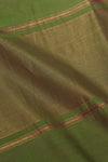 Mangalgiri cotton with Nizam Border- Moss Green- dual tone