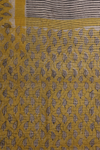 Kota doria - black stripes and yellow hand block printed border