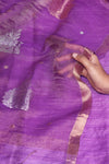 Lavender Matka Muslin jamdani - pure silk with silk mark