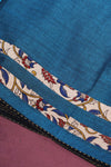 H.O.T curated - Mul Blue with Reverse border ( Black Kantha and off white kalamkari border)