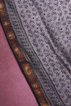 Maheshwari silk cotton- Maroon and grey black zari