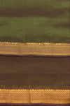 Mangalgiri cotton with Nizam Border- Moss Green- dual tone