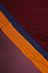 H.O.T curated - The maroon mull cotton with chettinad cotton pallu and Kantha border .