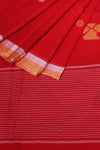 Red handwoven Jamdani cotton