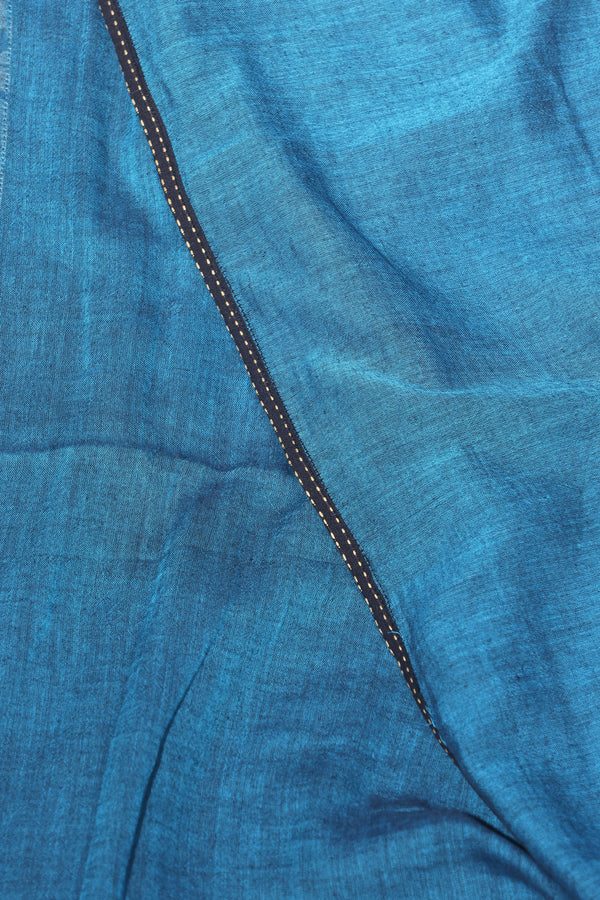 H.O.T curated - Mul Blue with Reverse border ( Black Kantha and off white kalamkari border)