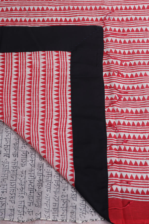 Curated by H.O.T- Script Chappa saree in cotton