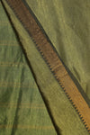 Pure Moss green Mangalgiri silk with a patch work pen Kalamkari Anchal