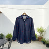 Blue Jamdani cotton shirt with woven buttis