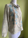 Khadi cotton shirt with leaf applique