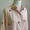 Blush pink Jamdani cotton shirt with mirror work collar