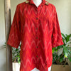 Red Cotton Ikat Mirror work shirt